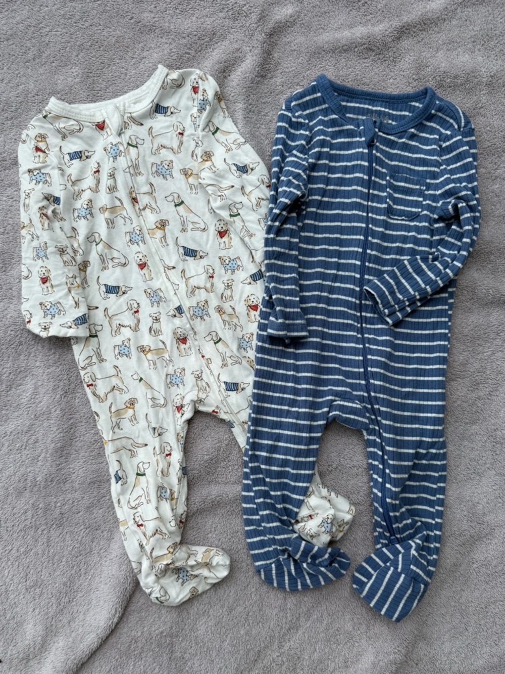Little Me Zipper Footies - Set of 2